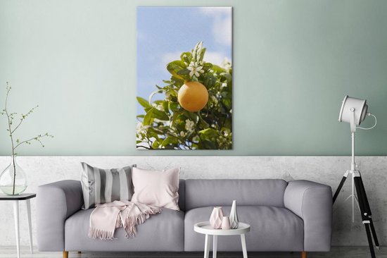 Gros plan d'orange sur la toile arbre 2cm 120x180 cm - Tirage photo sur toile (Décoration murale salon / chambre) / Arbres Peintures sur toile XXL / Groot format!