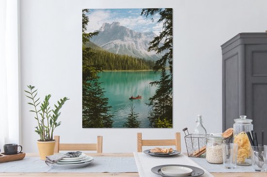 Emerald Lake in Canada 90x120 cm - Tirage photo sur toile (Décoration murale salon / chambre)
