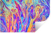 Sticker Muursticker Art psychédélique - Art psychédélique aux multiples couleurs - 90x60 cm - film adhésif autocollant - sticker mural repositionnable