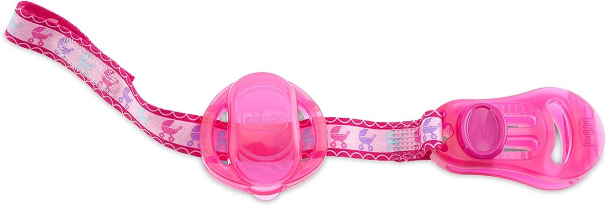 Chicco Fopspeenketting Met Houder Meisjes 20 Cm Nylon Roze