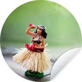 WallCircle - Muurstickers - Behangcirkel - Hula danseres op dashboard - ⌀ 30 cm - Muurcirkel - Zelfklevend - Ronde Behangsticker
