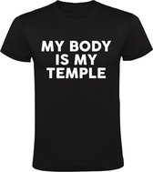 My Body is my Temple Heren t-shirt | fitness | personal training | healthy life | tempel | Zwart