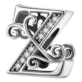 Tracelet - Zilveren bedels - Bedel sierletter Z | Zilveren alfabet bedels | Ook geschikt voor Pandora | 925 Sterling Zilver - Pandora compatible - 925 Zilver Certificaat - In Leuke