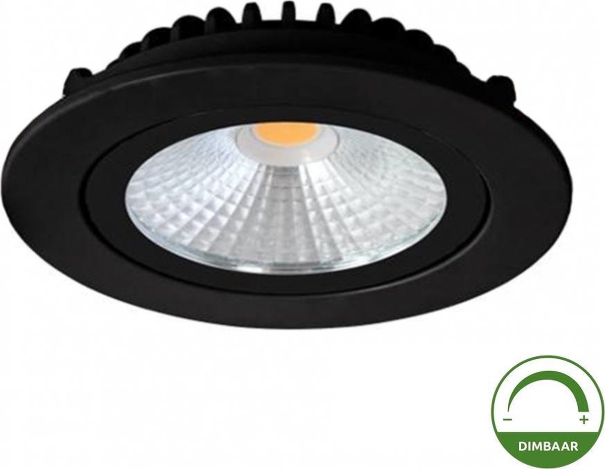 LED Dimbare inbouw spot 5W Ø75mm Zwart 2700K Warm wit (827)