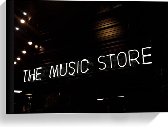 Canvas  - ''The Music Store'' - 40x30cm Foto op Canvas Schilderij (Wanddecoratie op Canvas)