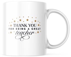 Dank je wel Leraar Mok | Cadeau voor Leraar | Einde Schooljaar Cadeau voor Docent | 11oz Koffiebeker