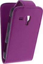 Xccess Leather Flip Case Samsung Galaxy Trend S7560 Purple