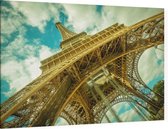 Constructie van de Eiffeltoren in Parijs in close-up - Foto op Canvas - 45 x 30 cm