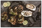 Oesters met oestermes - Foto op Akoestisch paneel - 150 x 100 cm