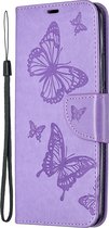 Xiaomi Redmi 9 Hoesje - Mobigear - Butterfly Serie - Kunstlederen Bookcase - Paars - Hoesje Geschikt Voor Xiaomi Redmi 9