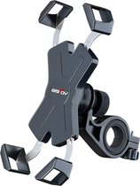 Telefoonhouder voor op de fiets - RVS houder voor mobiele telefoon - 360º draaibaar - Sluit stevig om uw telefoon - Stuurbevestiging - Voor wielrennen