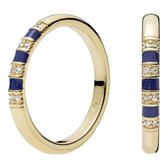 Zilveren Ringen | Ring Stripes blauw goud | 925 Sterling Zilver | Bedels Charms Beads | Past altijd op je Pandora armband | Direct snel leverbaar | Miss Charming