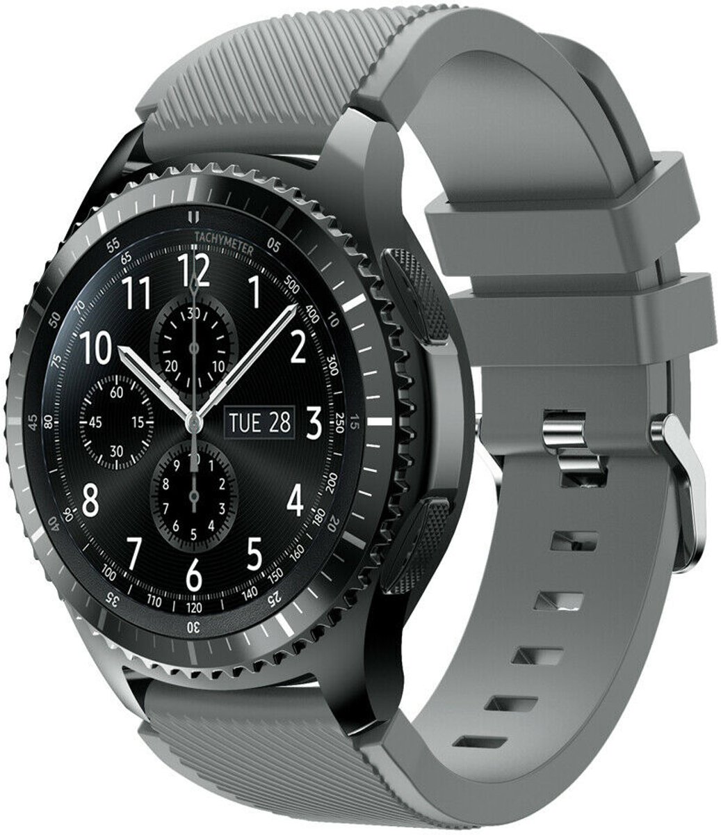 Siliconen bandje geschikt voor Samsung Galaxy Watch - 46mm - grijs