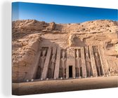 Canvas schilderij 150x100 cm - Wanddecoratie Gezicht op de tempel van Nefertari Abu Simbel in Egypte - Muurdecoratie woonkamer - Slaapkamer decoratie - Kamer accessoires - Schilderijen