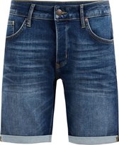 WE Fashion Heren regular fit denimshort van jog denim