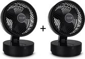 Clean Air Optima® 2 pièces CA-404B - Ventilateur à circulation Design - Oscillation 80º et 180º - Extrêmement silencieux - Mode veille
