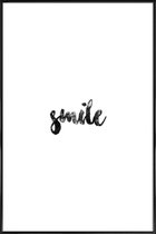 JUNIQE - Poster in kunststof lijst Smile -30x45 /Wit & Zwart