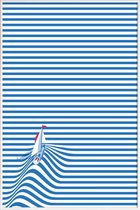 JUNIQE - Poster met kunststof lijst Sail Away -13x18 /Blauw & Wit