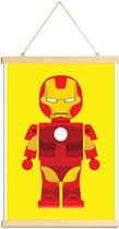 JUNIQE - Posterhanger Iron Man Toy -40x60 /Geel & Rood