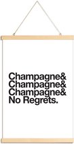 JUNIQE - Posterhanger Champagne & Regrets -30x45 /Wit & Zwart