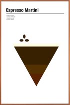 JUNIQE - Poster met kunststof lijst Espresso Martini - minimalistisch