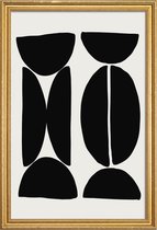 JUNIQE - Poster met houten lijst Coffee Bean -13x18 /Grijs & Ivoor
