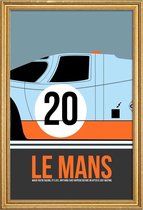 JUNIQE - Poster met houten lijst Le Mans Poster 2 -13x18 /Blauw &