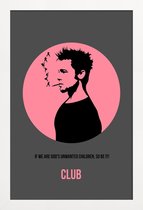 JUNIQE - Poster met houten lijst Fight Club -13x18 /Roze & Zwart