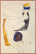 JUNIQE - Poster met kunststof lijst Schiele - Two Lying Figures -20x30