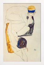 JUNIQE - Poster in houten lijst Schiele - Two Lying Figures -20x30