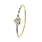 14K geelgouden ring met 33 diamanten 0,05ct hart.