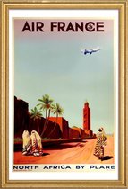 JUNIQE - Poster met houten lijst Vintage Afrika Air France -20x30