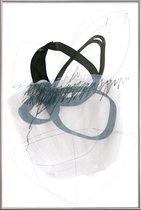 JUNIQE - Poster met kunststof lijst Line and Shape -20x30 /Grijs & Wit