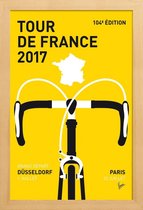JUNIQE - Poster met houten lijst Tour de France 2017 -13x18 /Geel &