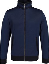 Casa Moda vest katoenmelange - blauw melange (met rits) -  Maat 6XL