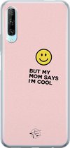 Huawei P Smart Pro hoesje - I'm cool quote - Siliconen - Soft Case Telefoonhoesje - Tekst - Roze