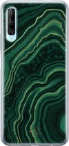 Huawei P Smart Pro hoesje - Agate groen - Siliconen - Soft Case Telefoonhoesje - Print - Groen