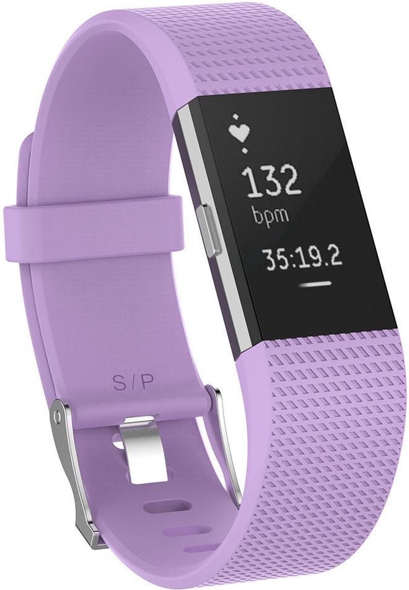 Fitbit Charge 2 siliconen bandje - lichtpaars - Maat S