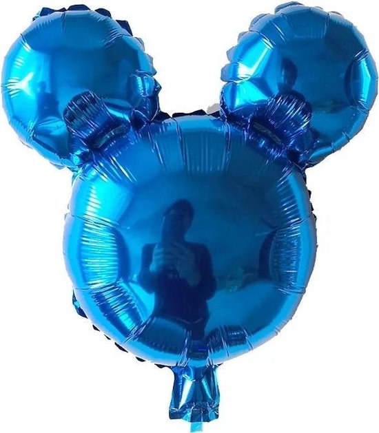 Folieballon Mickey mouse blauw, 45cm kindercrea