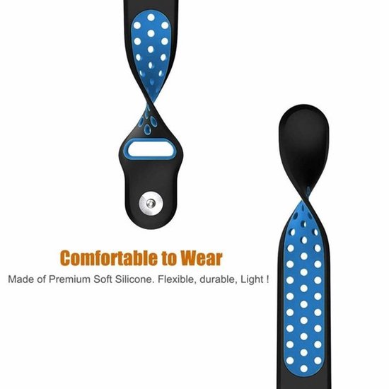 Bracelet de montre intelligente en Siliconen - Convient au bracelet sport Fitbit Charge 4 - Noir Bleu - Taille: L - Bracelet de montre / Bracelet / Bracelet