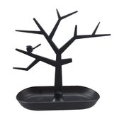 Ilènne - Sieradenhouder - sieradenboom met bakje - zwart - kunststof