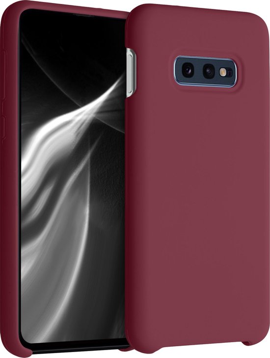 kwmobile telefoonhoesje geschikt voor Samsung Galaxy S10e - Hoesje met siliconen coating - Smartphone case in rabarber rood