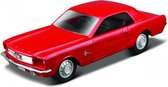Maisto FORD MUSTANG 1965 PULL-BACK rood modelauto schaalmodel 4,5"
