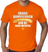 Grote maten oranje fan t-shirt voor heren - de enige echte bondscoach - Holland / Nederland supporter - EK/ WK shirt / outfit 4XL