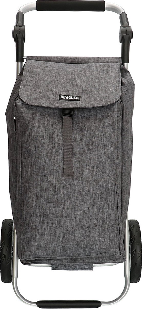 Bol.com Beagles Alberic Boodschappen trolley - Koelvak - Boodschappen kar - Shopping Cart - Sterke Kwaliteit - Donkergrijs aanbieding