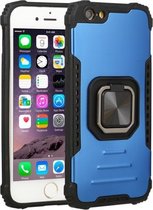 Fierce Warrior-serie Armor All-inclusive schokbestendig aluminium + TPU-beschermhoes met ringhouder voor iPhone 6 / 6s (blauw)