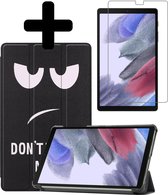 Hoes Geschikt voor Samsung Galaxy Tab A7 Lite Hoes Book Case Hoesje Trifold Cover Met Screenprotector - Hoesje Geschikt voor Samsung Tab A7 Lite Hoesje Bookcase - Don't Touch Me