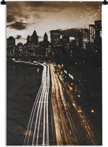 Tapisserie - Tapisserie - Or - Autoroute - Villes - 120x180 cm - Tapisserie