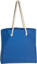 Strandtas met handvat blauw Capri 35 x 45 cm - Strandshoppers/boodschappentassen van polyester
