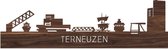 Skyline Terneuzen Notenhout - 120 cm - Woondecoratie design - Wanddecoratie - WoodWideCities